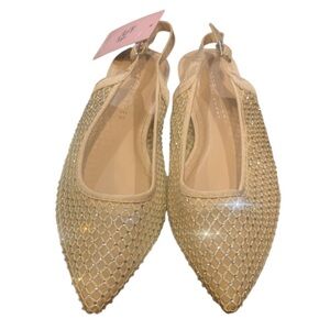 Sincerely Jules Rhinestone Mesh Flats | Size 8.5
